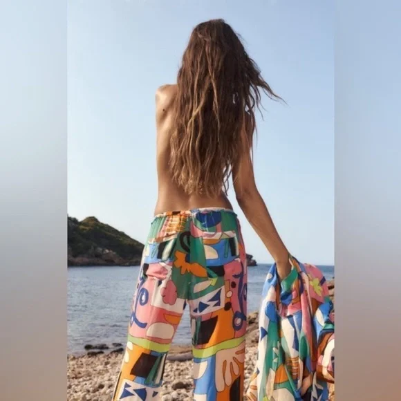 Zara Printed Flowing Two Piece Suit XS 🌸 Bloggers Favorite Sold Out! - Picture 4 of 13